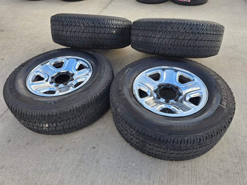 18" Dodge Ram 2500 3500 STEEL chrome OEM 2473 wheels rims MICHELIN LTX A/T2 Texas Truck Tire