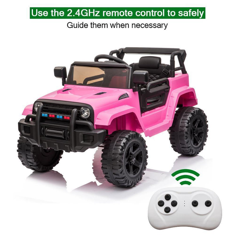 Electric 12V Pink Kids Ride-On Truck with 2.4G Remote Control and 3 Speed Modes