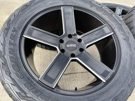 22x9 22" KMC Duece KM702 Chevy Silverado RAM wheels rims 6x139 6x5.5 tires TOYO Texas Truck Tire