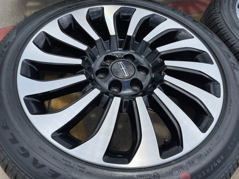 22" Lincoln Navigator OEM rims wheels 10499 95383 Black Label 2024 2025 2026 Texas Truck Tire