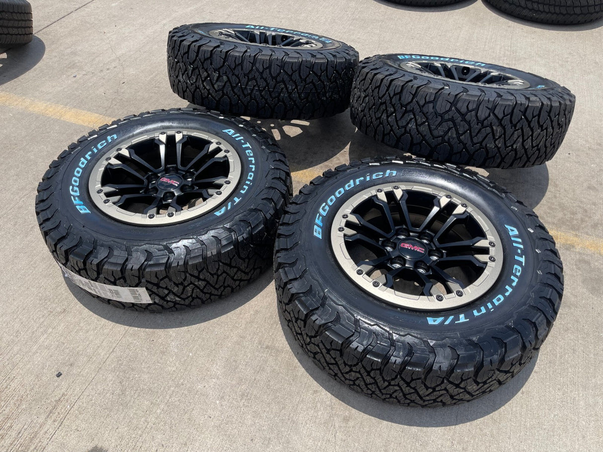 18" GMC Sierra Chevy Silverado OEM Beadlock wheels rims Canyon Colorado NEW BFG Texas Truck Tire