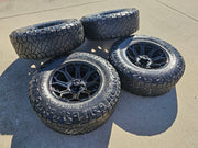 18x9 Fuel Siege D706 Jeep Sequoia black wheels rims -12 NITRO Texas Truck Tire