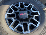 18" GMC Sierra AT4X Chevy Trail Boss 2500 OEM 14136 wheels rims GOODYEAR 35" Texas Truck Tire