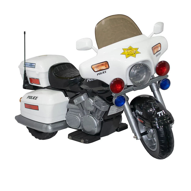 Children's Police Motorcycle Ride-On Toy Vehicle - Electric Motorbike for Boys and Girls 12V
