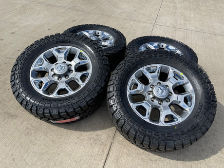 20" Dodge Ram 2500 3500 LARAMIE OEM 2562 CHROME wheels rims NEW 35" Texas Truck Tire