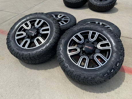 20" GMC Sierra AT4 2500 3500 OEM wheels rims 5950 Silverado COOPER RUGGED TREK Texas Truck Tire