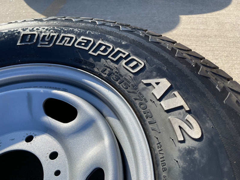 17" Ford F-250 F-350 OEM 3828 wheels rims tires HANKOOK DYNAPRO A/T2 35" Texas Truck Tire
