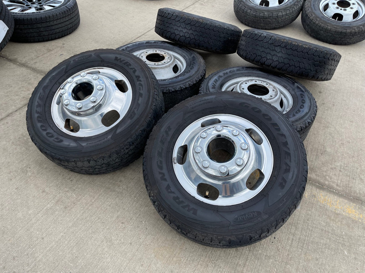 17" Ford F-350 Dually OEM 10477 10478 rims wheels 2023 2024 2025 GOODYEAR Texas Truck Tire