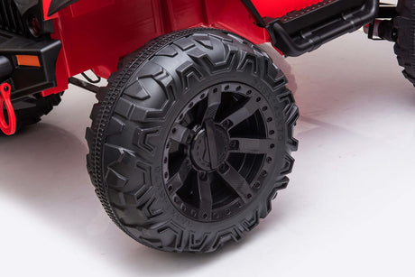 JEEP Dual Control Kids Electric Ride-On Car with Foot Pedal, LED Lights, Music Player, USB, Bluetooth