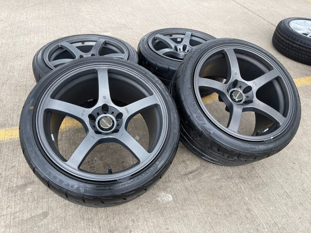 18" Prodrive GC05F wheels rims Mustang Accord Camry 5x114.3 5x4.5 Firehawk tires Texas Truck Tire