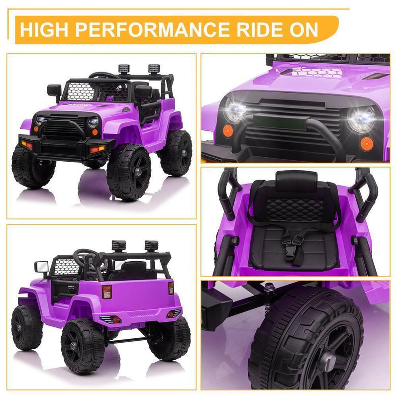Electric Ride-On Car for Kids with Remote Control - Purple