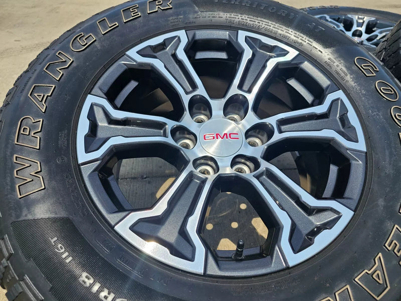 18" GMC Sierra AT4 Chevy Silverado OEM 5910 wheels rims 2022 2023 2024 2025 Texas Truck Tire