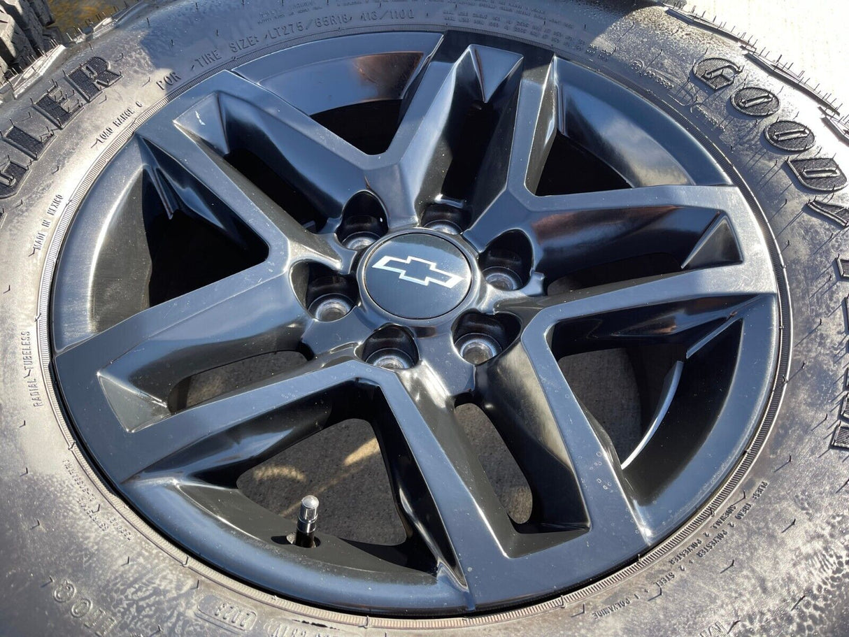 18" Chevy Silverado Tahoe ZR2 black OEM 5911 wheels rims 2024 2025 2026 NEW Texas Truck Tire