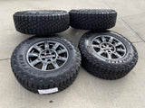 18" GMC Sierra AT4X Chevy Silverado OEM 14131 wheels rims 2025 2026 GOODYEAR M/T Texas Truck Tire