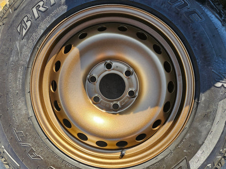 (4) 17" INEOS Grenadier OEM steel wheels rims BRONZE tires 2024 2025 2026 NEW Texas Truck Tire
