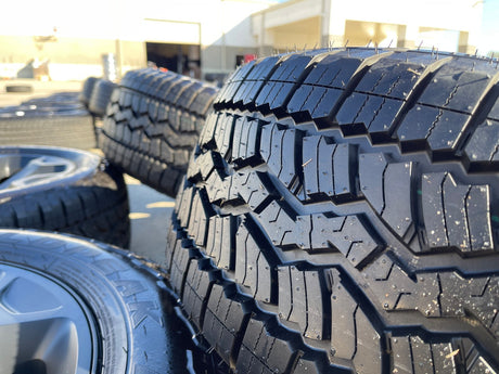 20" Dodge Ram 1500 OEM Laramie Black 2680 wheels rims 2025 2026 FALKEN A/T3 NEW Texas Truck Tire