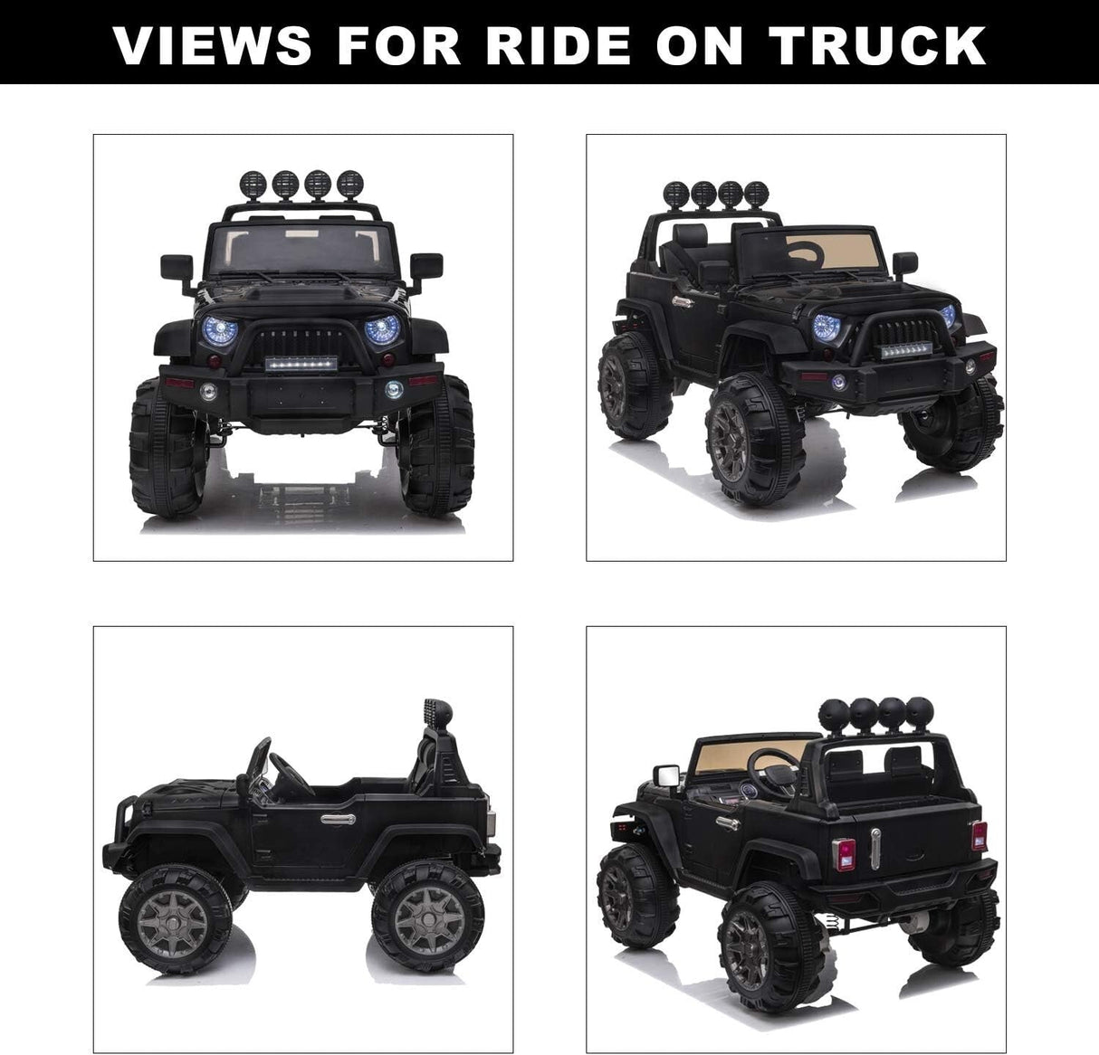 12V Electric Ride-On Pickup Truck for Kids with 3 Speeds and Remote Control