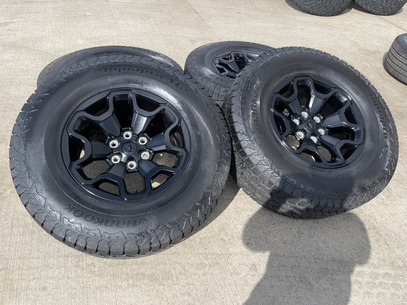 18" Dodge Ram 1500 TRX RHO Black OEM 66002 wheels rims HANKOOK A/T2 35" Texas Truck Tire