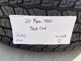 20" Dodge Ram 1500 OEM Laramie Black 2680 wheels rims 2025 2026 GOODYEAR NEW Texas Truck Tire