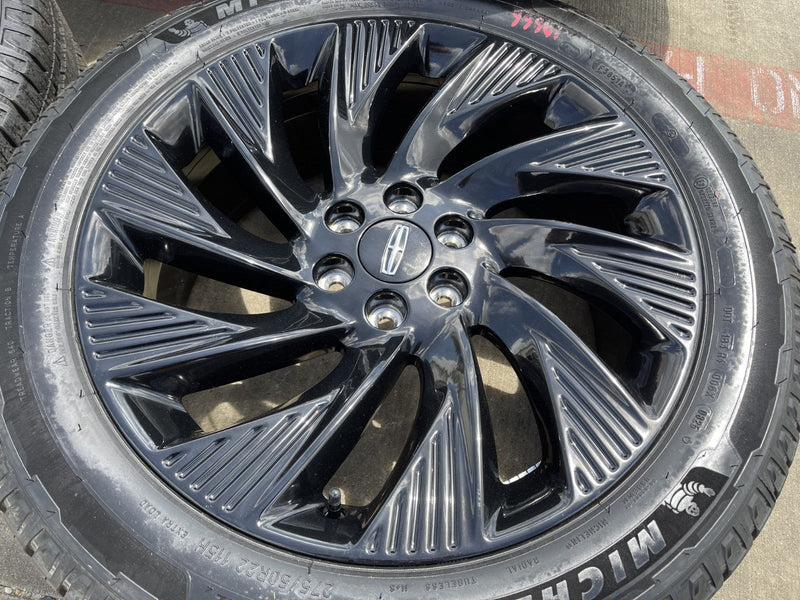 22" Lincoln Navigator OEM 10665 rims wheels BLACK LABEL 2025 2026 MICHELIN Texas Truck Tire