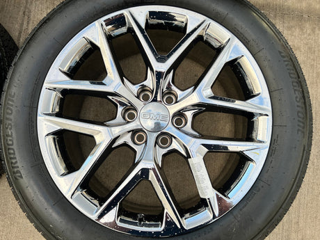 22" GMC Yukon Sierra DENALI OEM 14078 wheels rims CHROME 2023 2024 2025 2026 NEW Texas Truck Tire