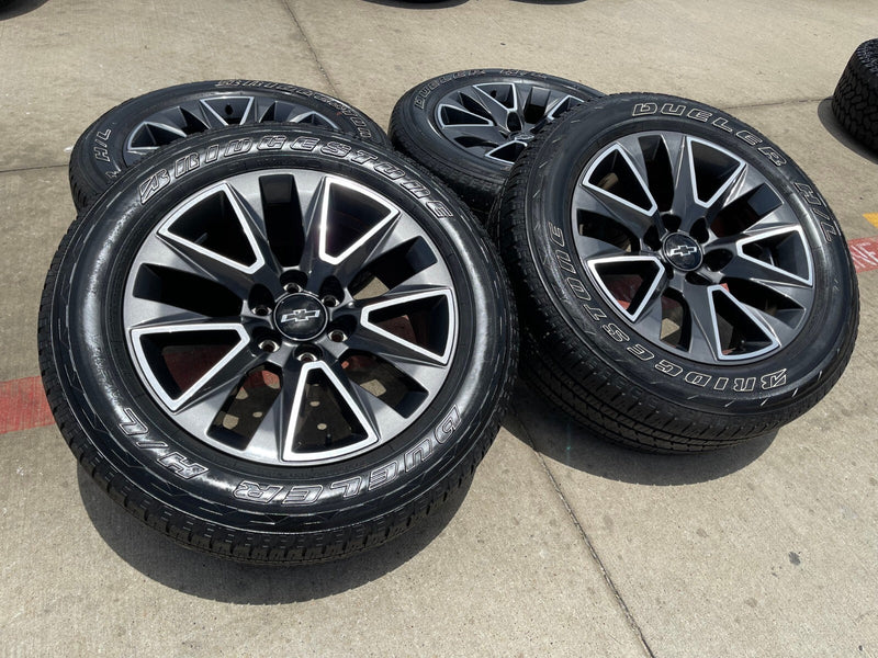 20" Chevy Tahoe Silverado OEM 5919 wheels rims GMC Yukon tires BRIDGESTONE Texas Truck Tire