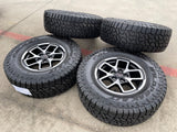 17" Jeep Wrangler Rubicon OEM 95730 9327 wheels rims Gladiator FALKEN A/T 33" Texas Truck Tire