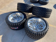 24x14 Xtreme Forged 009 wheels rims Chevy RAM 1500 Tacoma -76 6x139 6x5.5 35" Texas Truck Tire