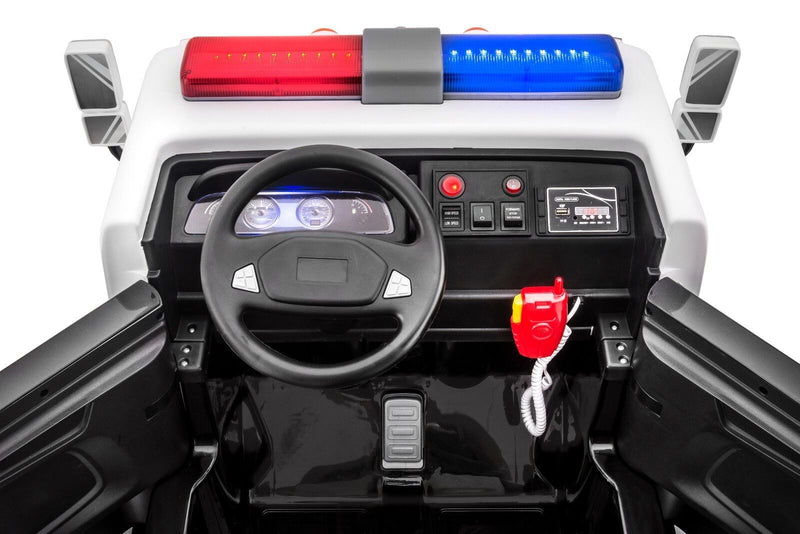 SUPERtrax® Large Truck Emergency Children's Ride On 4WD Law Enforcement Vehicle - Ebony.