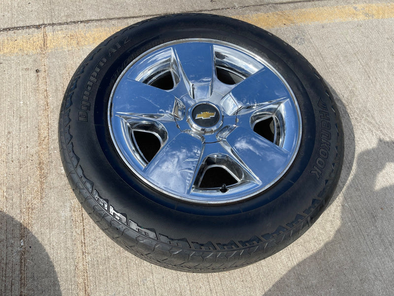 20" Chevy Silverado Tahoe Suburban chrome OEM 5417 wheel rim tire Texas Truck Tire