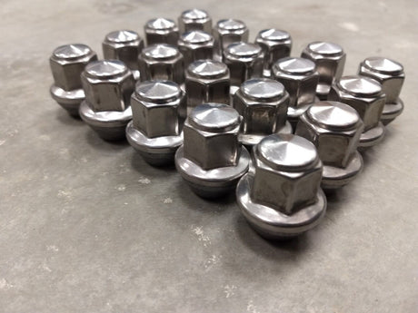 (20) OEM Ford lug nuts polished Mustang OE 14x1.5 2017 2018 2019 2020 2021 2022 Texas Truck Tire