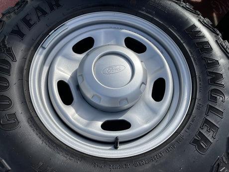 17" Ford F-250 F-350 OEM 3828 wheels rims tires GOODYEAR TERRITORY A/T 33" NEW Texas Truck Tire