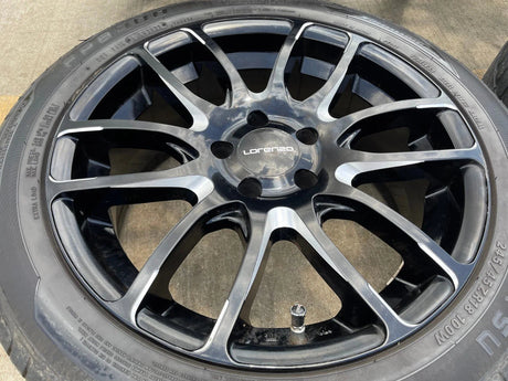 18x8 18" Lorenzo WL036 wheels rims tires 5x4.5 5x114.3 Camry Accord Mustang Texas Truck Tire