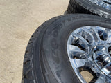 18" Ford F-250 F-350 OEM rims wheels 10290 chrome tires GOODYEAR WRANGLER A/T Texas Truck Tire