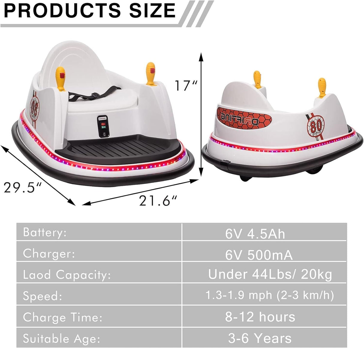 6V Electric Ride-On Bumper Car with Remote Control for Kids and Toddlers