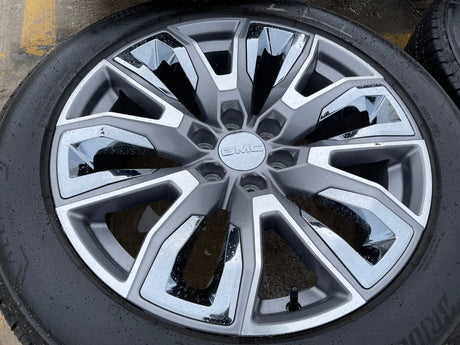 22" GMC Yukon Chevy Tahoe Escalade OEM chrome 95513 14134 wheels rims tires Texas Truck Tire