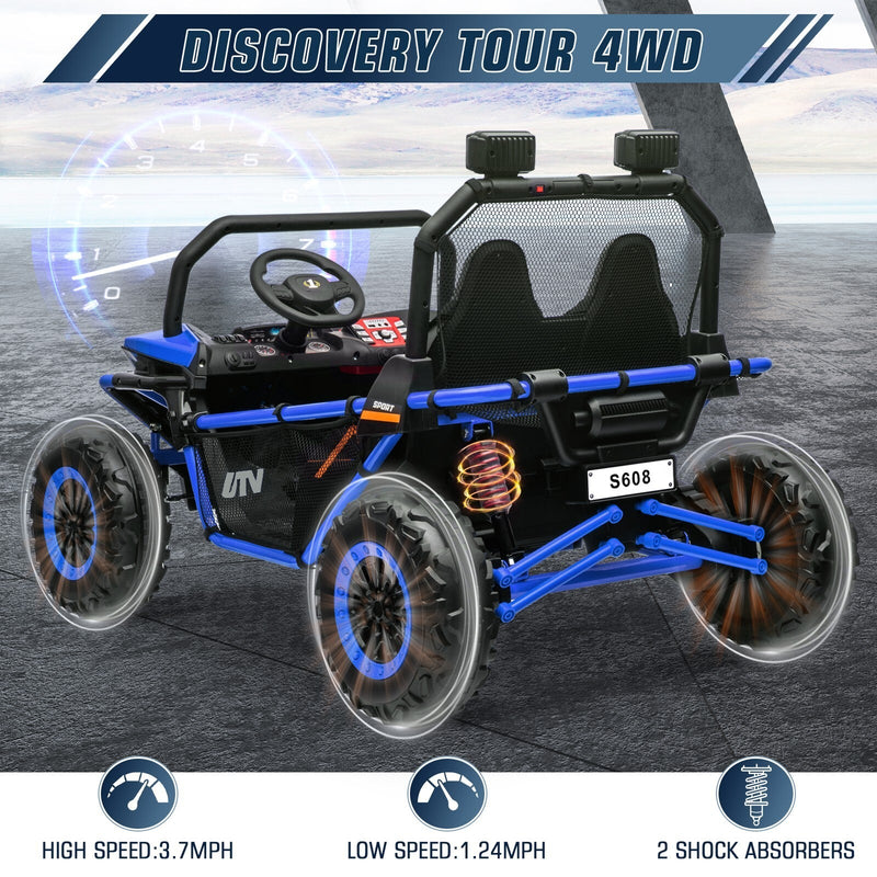 24V Electric Kids Ride-On UTV Truck with 2 Seats, 4WD and Remote Control, 4x80W Motors