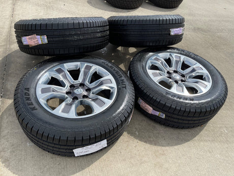 20" Dodge Ram 1500 OEM Laramie Long Horn 2678 2682 wheels rims KENDA H/T 4S NEW Texas Truck Tire