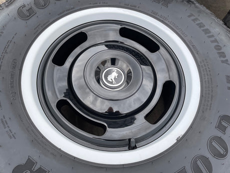 17" Ford Bronco HERITAGE Edition wheels rims white GOODYEAR 35" DISCOUNTED Texas Truck Tire