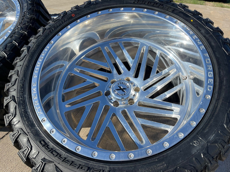 24x14 Xtreme Forged 009 wheels rims Chevy RAM 1500 Tacoma -76 6x139 6x5.5 35" Texas Truck Tire