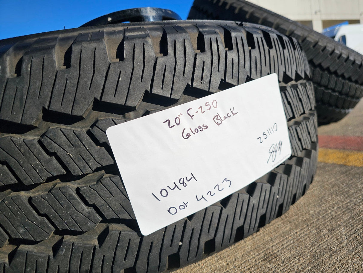 20" Ford F-250 F-350 OEM black Lariat 10299 10484 wheels rims 2024 2025 2026 Texas Truck Tire