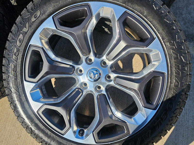 22" Dodge Ram 1500 OEM LIMITED Laramie wheels rims 2685 GRAY 2022 2023 2024 2025 Texas Truck Tire