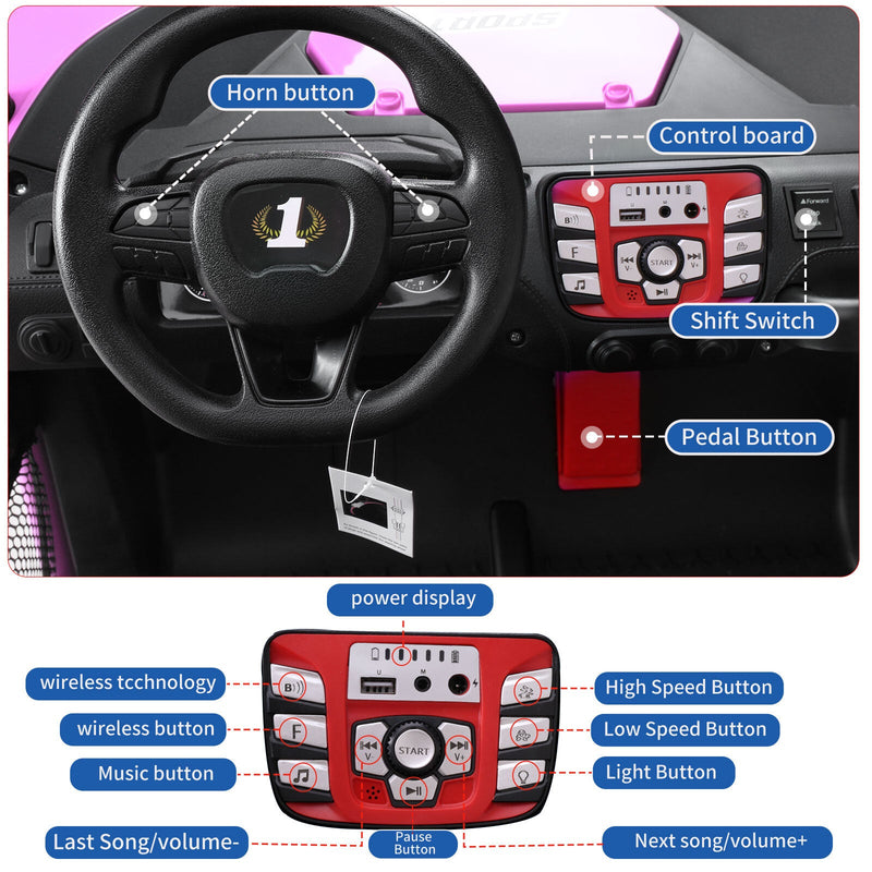 24V Kids 2-Seater Electric Ride-On UTV Truck with 4WD and 320W Motor, Remote Control