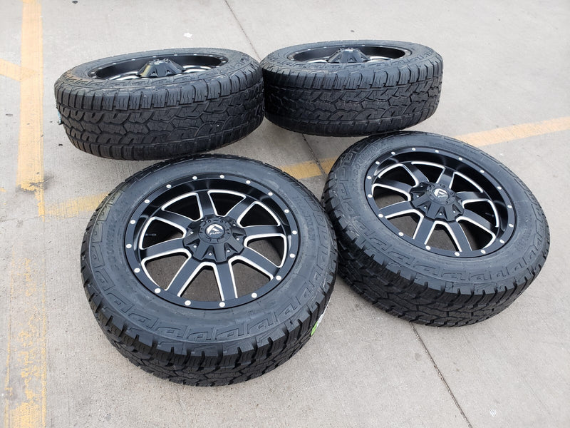 20x9 Fuel Jeep Maverick Wrangler Gladitor wheels rims 33" tires 5x127 5x112 Texas Truck Tire