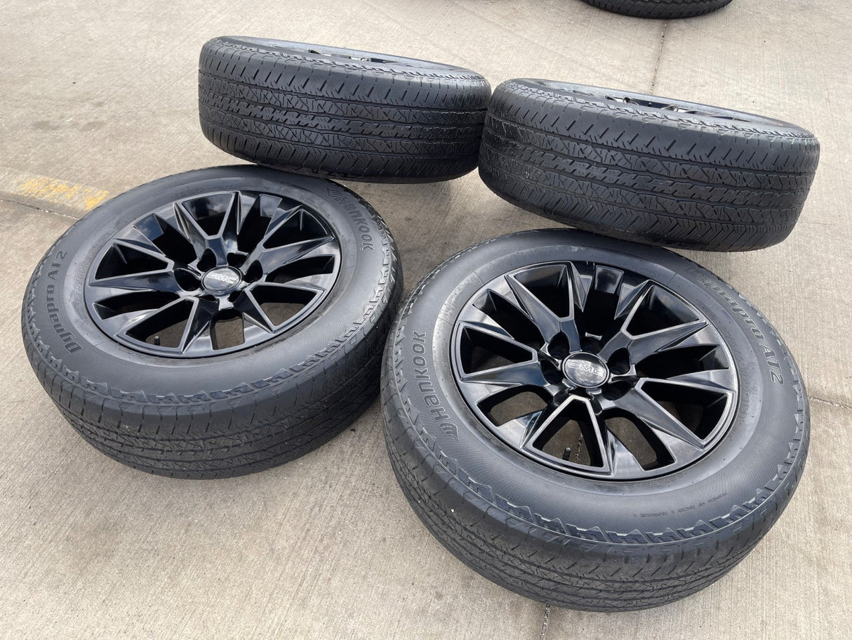 20" Chevy Tahoe Silverado OEM 5919 wheels rims GMC Yukon HANKOOK A/T2 Texas Truck Tire