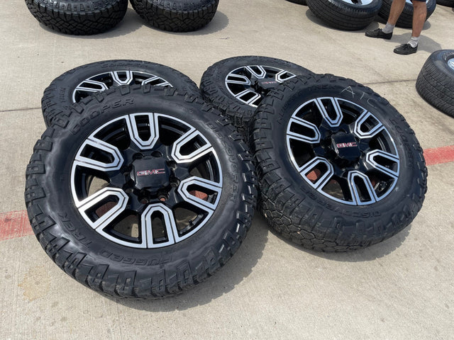 20" GMC Sierra AT4 2500 3500 OEM wheels rims 5950 Silverado COOPER RUGGED TREK Texas Truck Tire