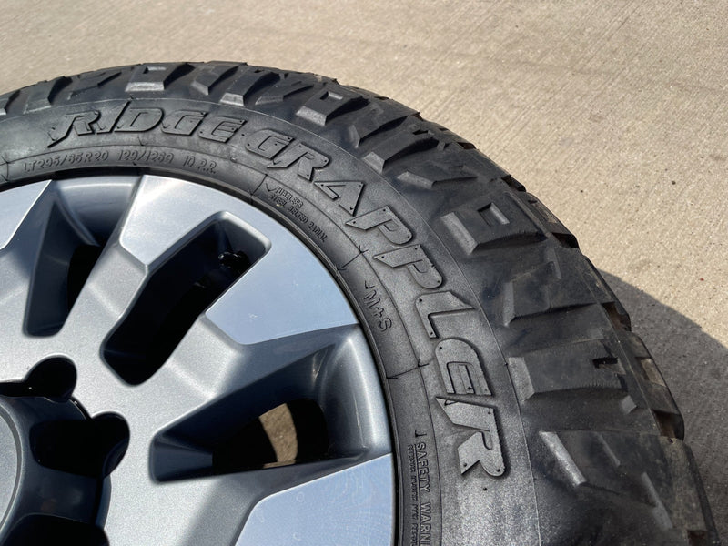 20" Chevy Silverado GMC Sierra AT4 2500 3500 OEM 5960 5947 wheels rims NITRO 35" Texas Truck Tire