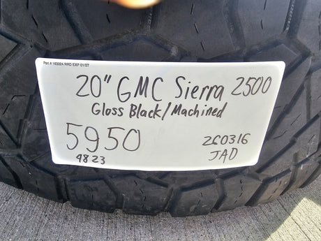 20" GMC Sierra AT4 2500 3500 OEM wheels rims 5950 Silverado NITRO 35" Texas Truck Tire