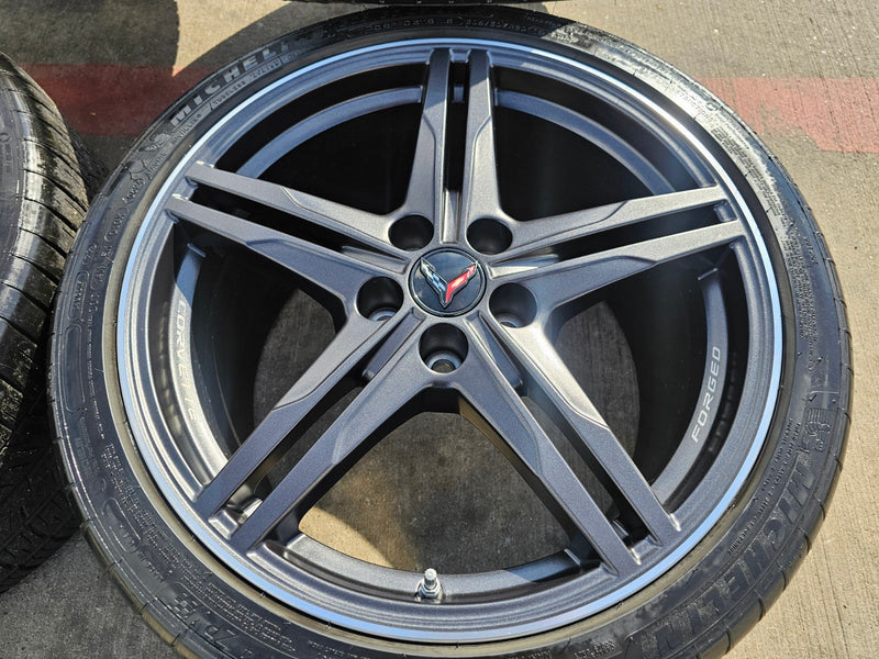 19" + 20" Chevy Corvette Z06 C8 OEM FORGED 94027 94028 wheels rims 2024 2026 NEW Texas Truck Tire