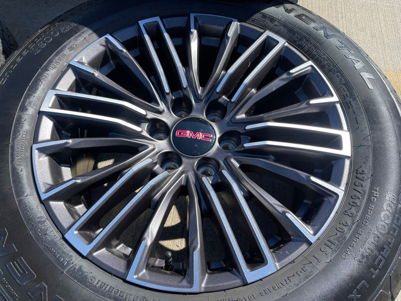 20" GMC Sierra Yukon Chevy Silverado OEM wheels rims 2024 2025 2026 CONTINENTAL Texas Truck Tire